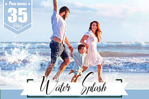 35 Water Splash Photo Overlays