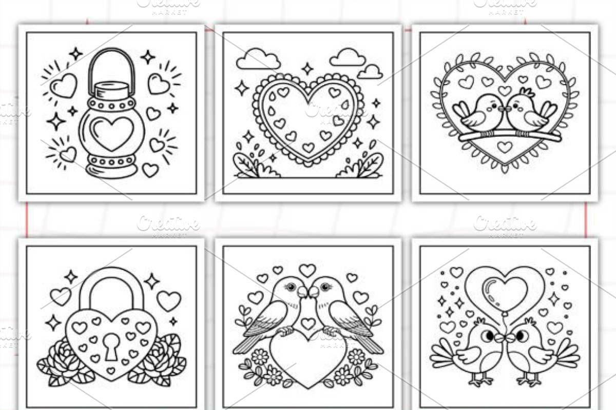Hearts of Love Coloring Book, an Illustration by Ink Gallery (Photo 8 of 9)