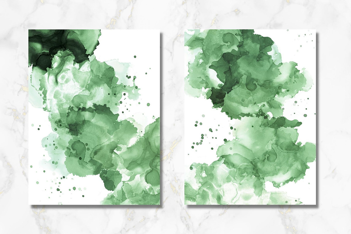 Green Alcohol Ink Textures, a Texture Graphic by Angela Roze (Photo 5 of 9)