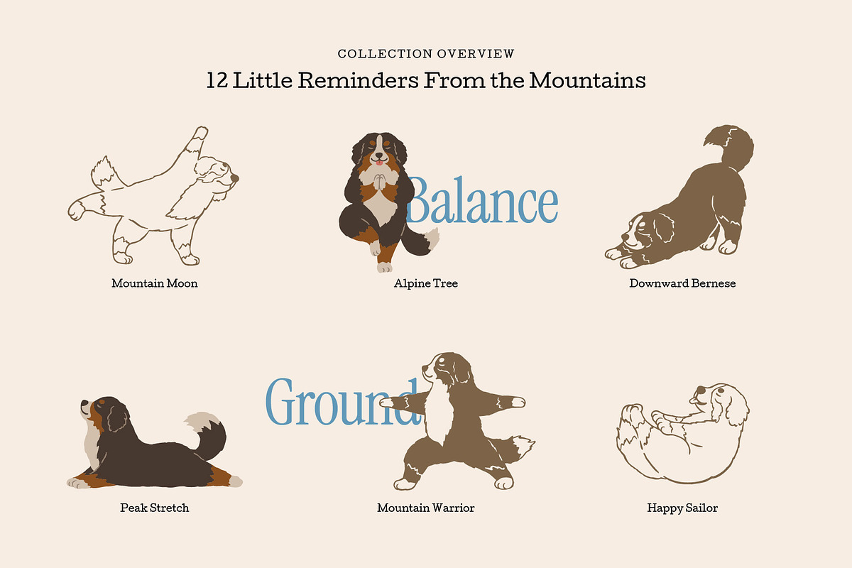 Bernese Mountain Dog Yoga Collection, an Animal Illustration by dosome.my (Photo 4 of 10)