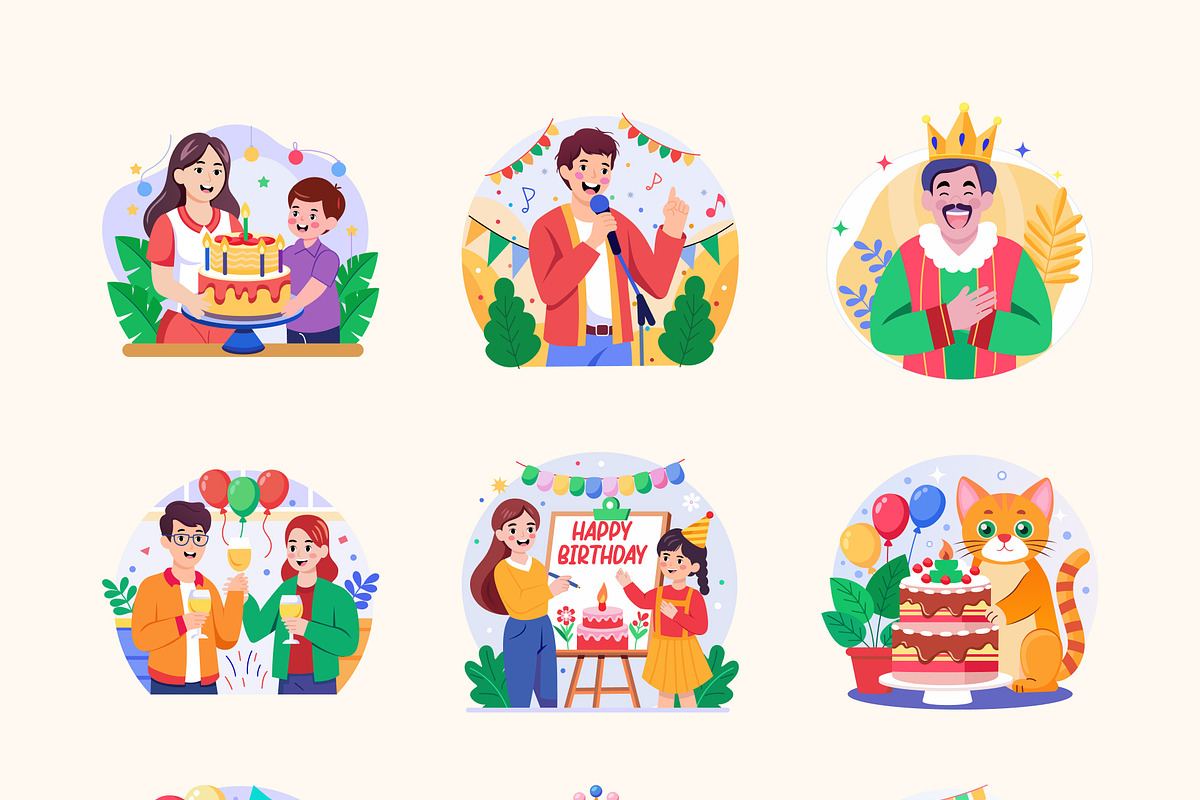 Birthday Illustration Art Set, a Decorative Illustration by Brickclay (Photo 8 of 8)