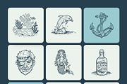 Vintage Sailor Tattoos Icons, an Object Illustration by Creative Stall (Thumbnail 8 of 11)