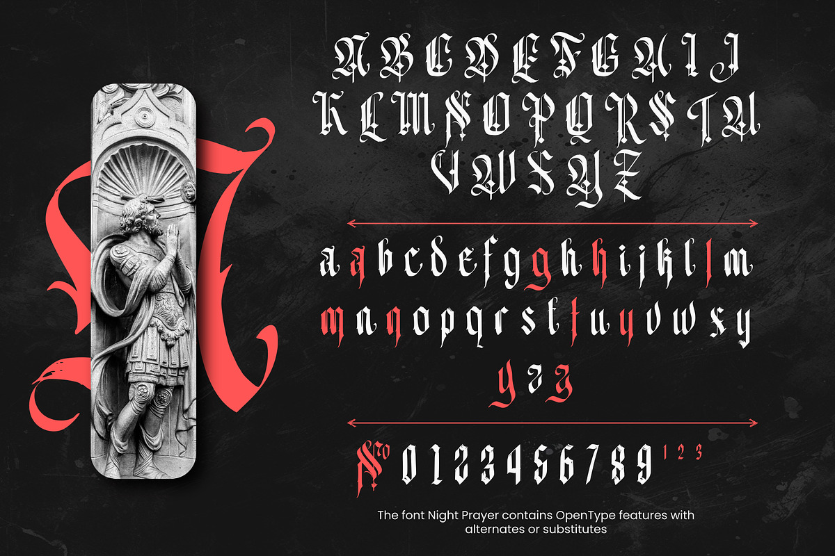 Night Prayer Blackletter Font, a Blackletter Font by Vampstudio (Photo 11 of 13)
