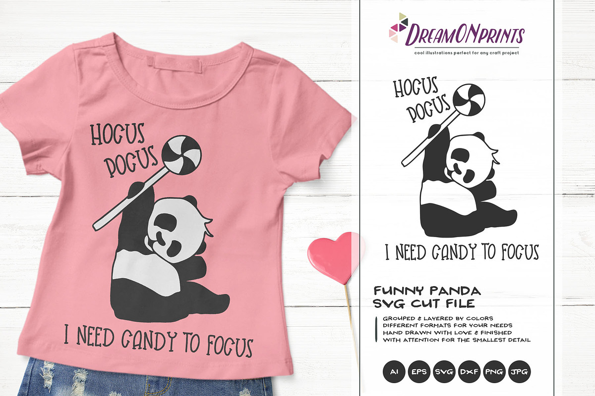 Fun Panda Bear SVG | Funny Halloween, an Illustration by DreamONprints (Photo 1 of 2)