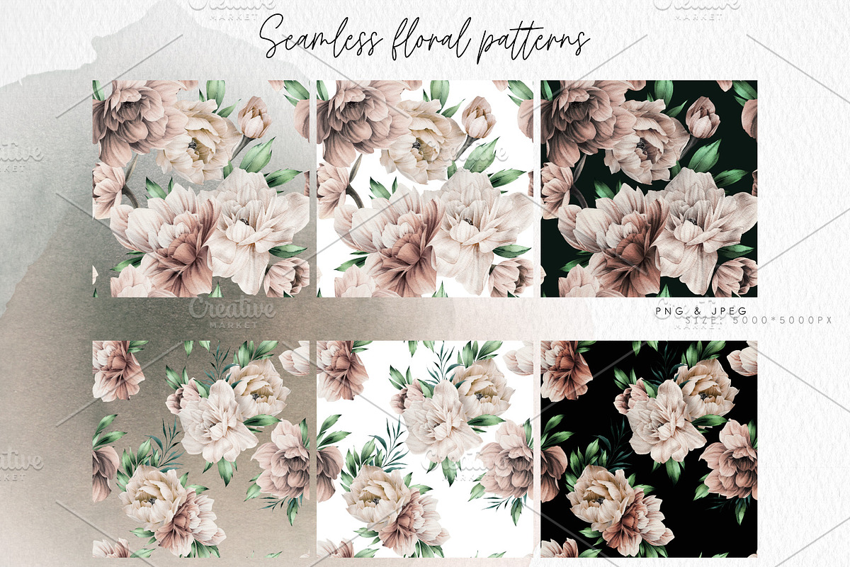 WATERCOLOR BUNDLE Peonies & Roses, an Illustration by ollalya (Photo 60 of 101)