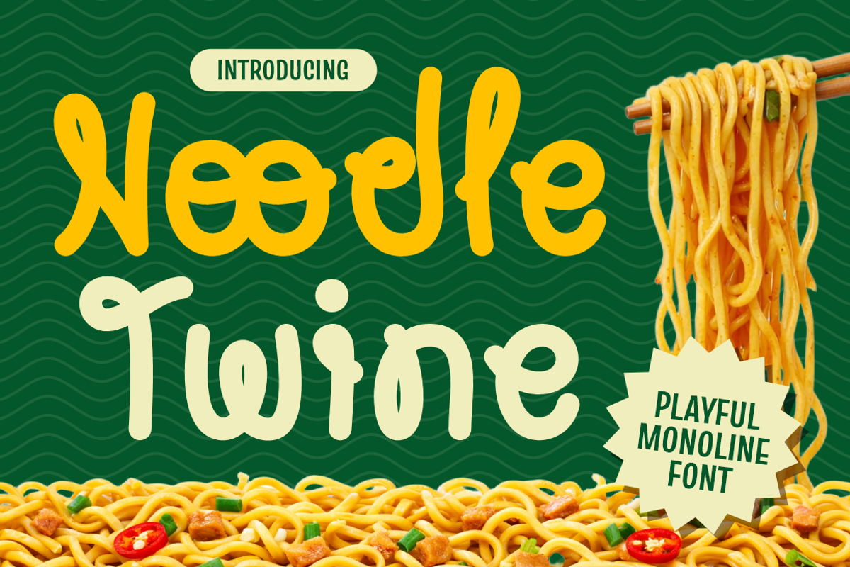 Noodle Twine Playful Monoline Font, a Font by PutraCetol Studio (Photo 1 of 5)
