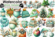 Mint Fresh Green Autumn Clipart, an Illustration by Black Bird Studio (Thumbnail 1 of 6)