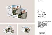 A4 Flyer Landscape Mockup, an Advertising Mockup by Bangdastudio (Thumbnail 1 of 9)