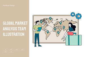 Global Market Analysis Team, a Person Illustration by Partikusi Design