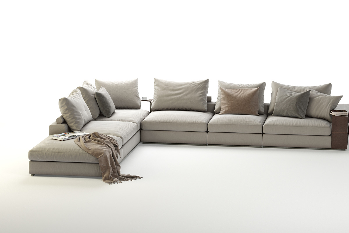 Flexform Groundpiece Sectional Sofa, a Furniture 3D Model by NOMODOL (Photo 6 of 9)