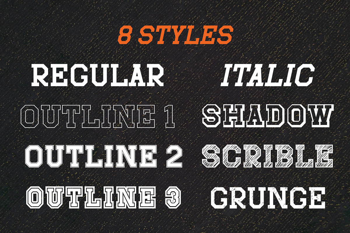 Sportfield Varsity - 8 Fonts, a Font by Randi Irvan | Rvandtype (Photo 2 of 8)
