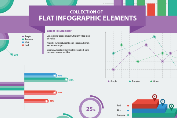 Flat Infographic Elements Collection preview 6