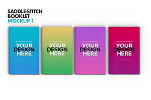 Saddle-Stitch Booklet Mockup Set