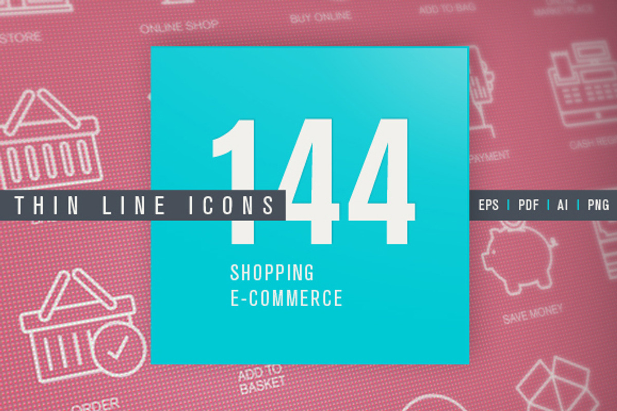 Set of Thin Line Icons for Shopping