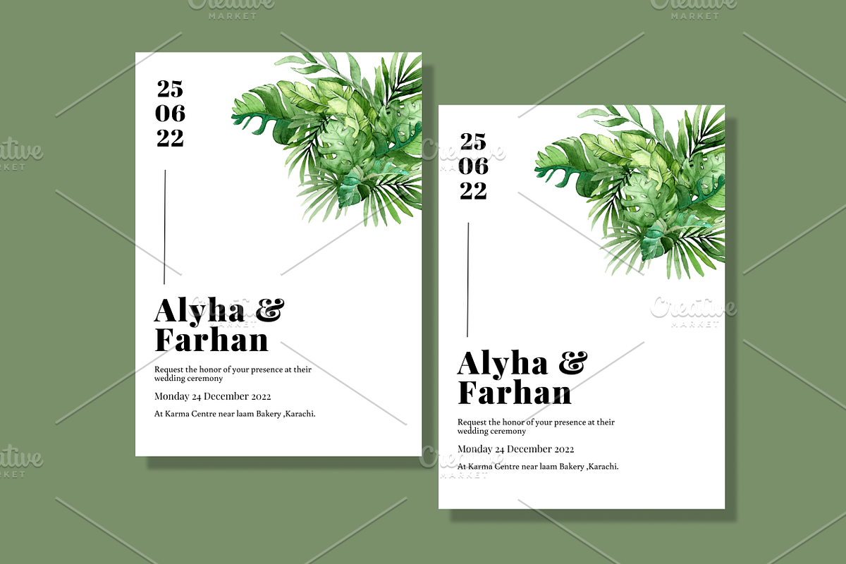 White wedding Invite  Forest Look, an Invitation Template by Weddinginvitation by Fati