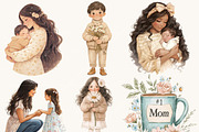 Watercolor Mother & Child Clipart, a Person Illustration by Design Scotch (Thumbnail 3 of 7)