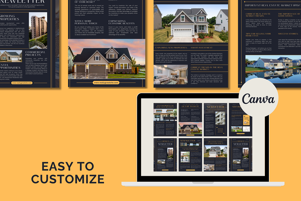 Realtor Newsletters Canva Templates, a Templates & Theme by TemplateCastleStore (Photo 8 of 9)