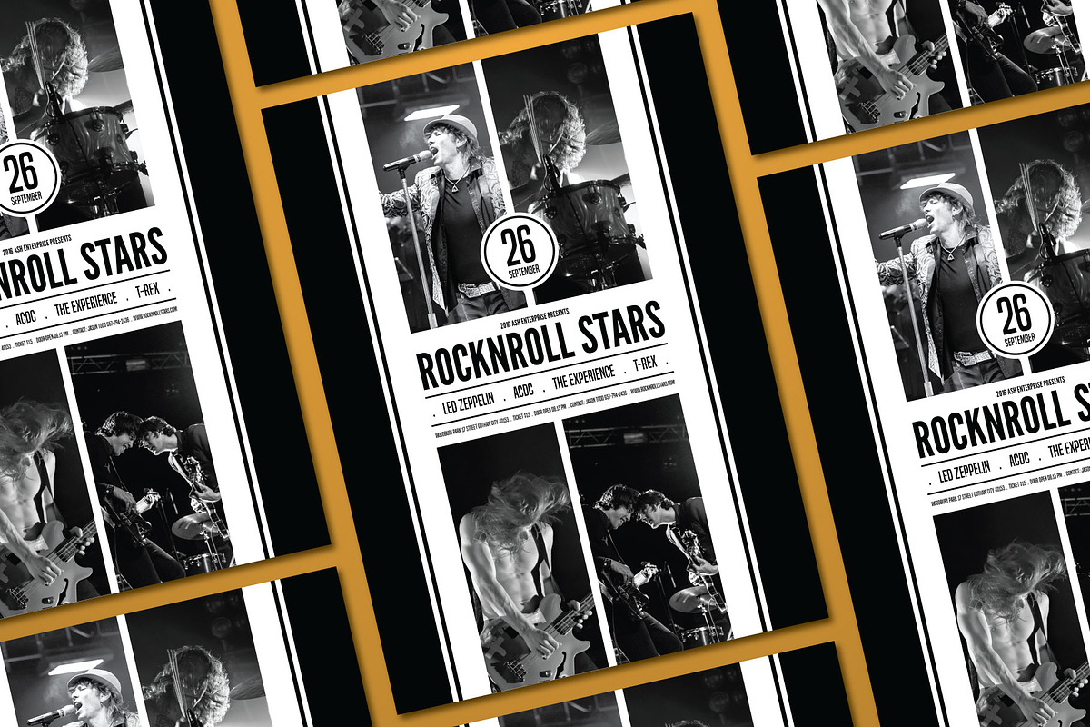 Rock and Roll Stars Live Music Flyer, a Flyer Template by ashenterprise (Photo 2 of 2)