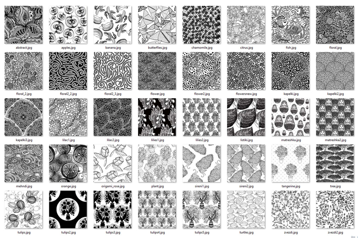 B&W 40 Patterns Collection, a Pattern Graphic by ekaart (Photo 4 of 7)