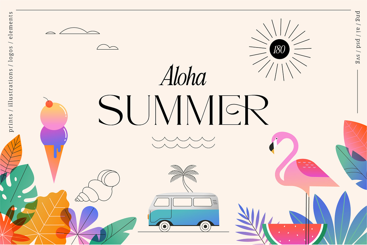 Aloha Summer, logos & prints, a Graphic by Marish (Photo 1 of 9)