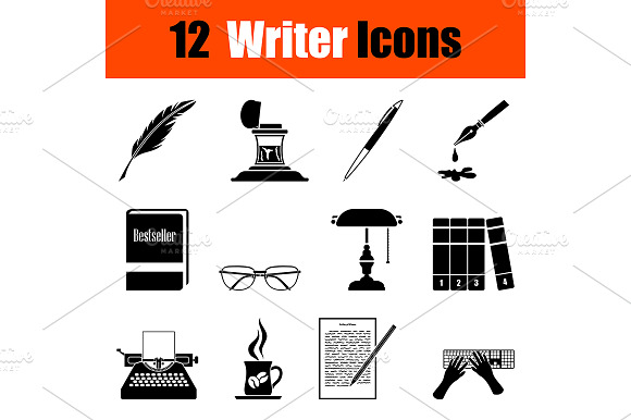 Set Of Writer Icons