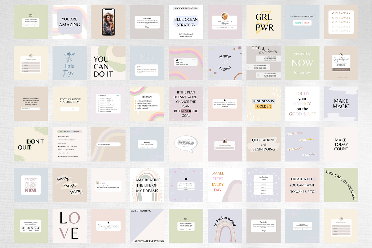 Quote Instagram Post Templates Canva, a Social Media Template by Boltik Studio (Photo 9 of 9)