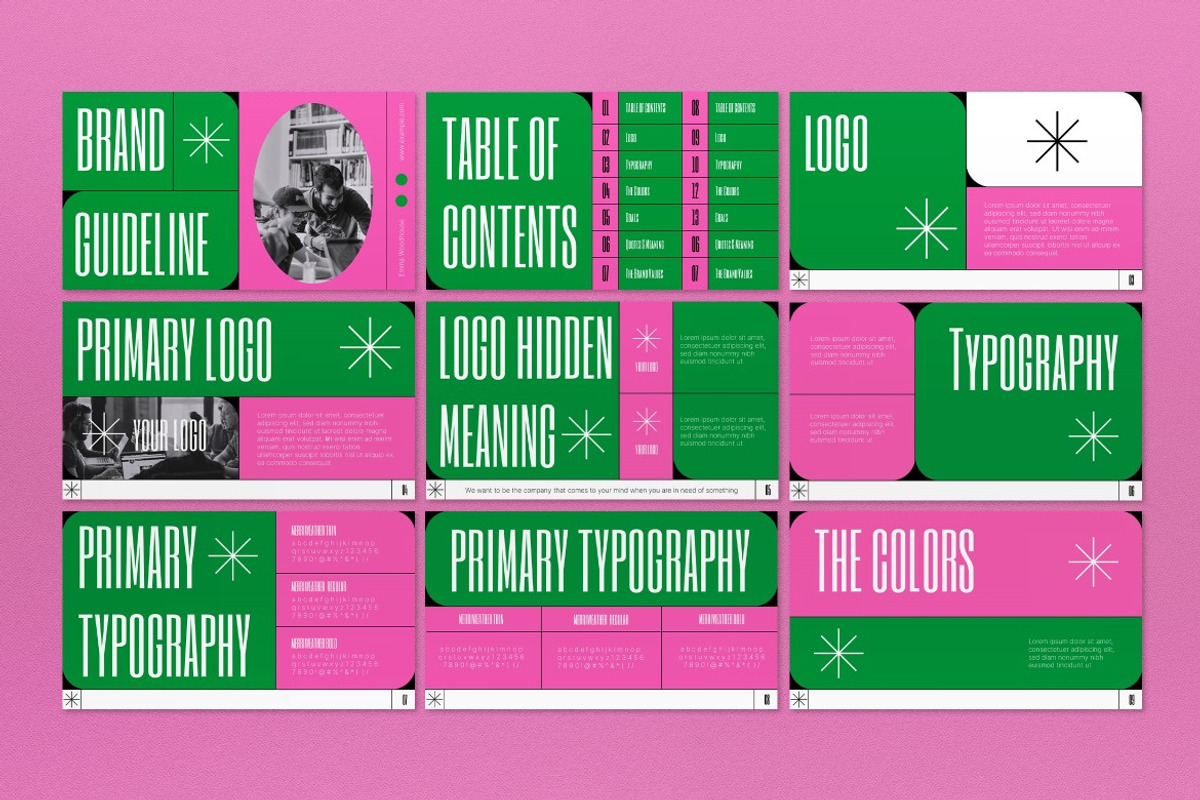 Pink Green Brand Power Point, a Presentation Template by graphicook (Photo 2 of 4)