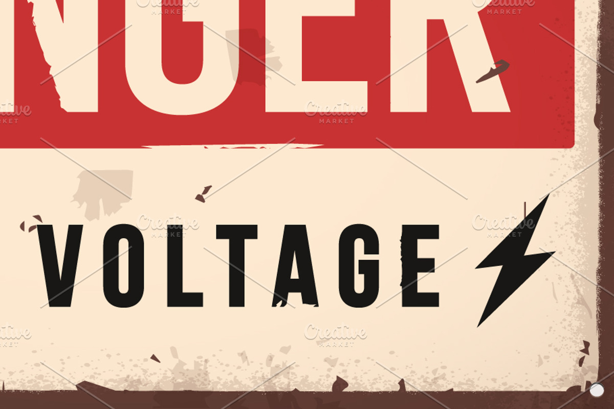 Rustet Retro Danger High Voltage, an Object Graphic by Black White Mouse Design (Photo 3 of 3)