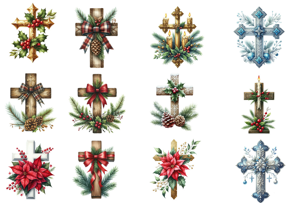 Christmas Cross clipart, an Illustration by Designworld (Photo 2 of 4)