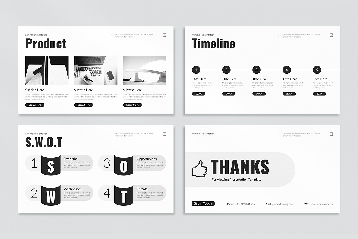 Minimal Presentation template, a Presentation Template by Blackcloud_Creations (Photo 5 of 6)
