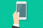 Cell Phone Hand Hold Vector Screen, an Illustration by vladwel (Thumbnail 5 of 6)