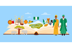 Travel to Nigeria infographic, an Illustration by Flashvector