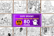 80 Cute Spooky Coloring Pages Bundle, a Brochure Template by LA Design (Thumbnail 1 of 10)