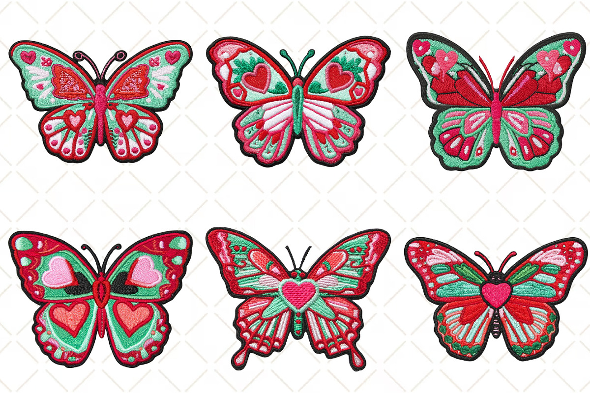 Crochet Valentines Butterfly Clipart, an Illustration by Black Bird Studio (Photo 3 of 6)