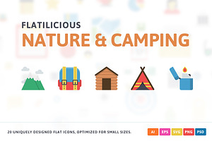 Nature & Camping Flat Icons