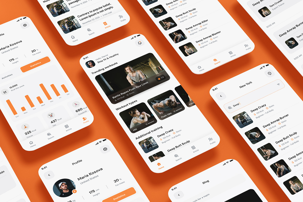 Workout, Fitness Coach Planner App, an App Template by nagaredesignstudio (Photo 1 of 2)