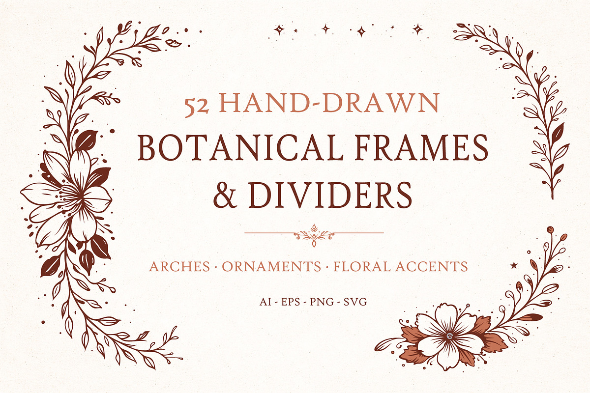 52 Botanical Frames & Ornaments, an Object Graphic by Christine Krahl (Photo 1 of 8)