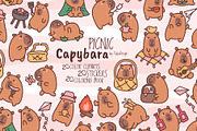 Kawaii Capybara Picnic Character, an Animal Illustration by Palau (Thumbnail 1 of 12)