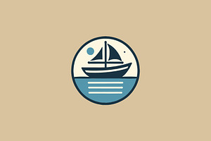 Sailing Boat Nautical Emblem, a Branding & Logo Template by Vectorium Studio