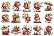 Whimsical Summer Strawberry Clipart, an Illustration by OK Design (Thumbnail 3 of 6)