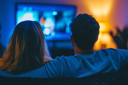 Couple watching tv together, a Person Photo by MistyDay