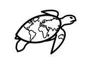 World Map Sea Turtle Bundle, an Illustration by Gaye Art (Thumbnail 23 of 31)