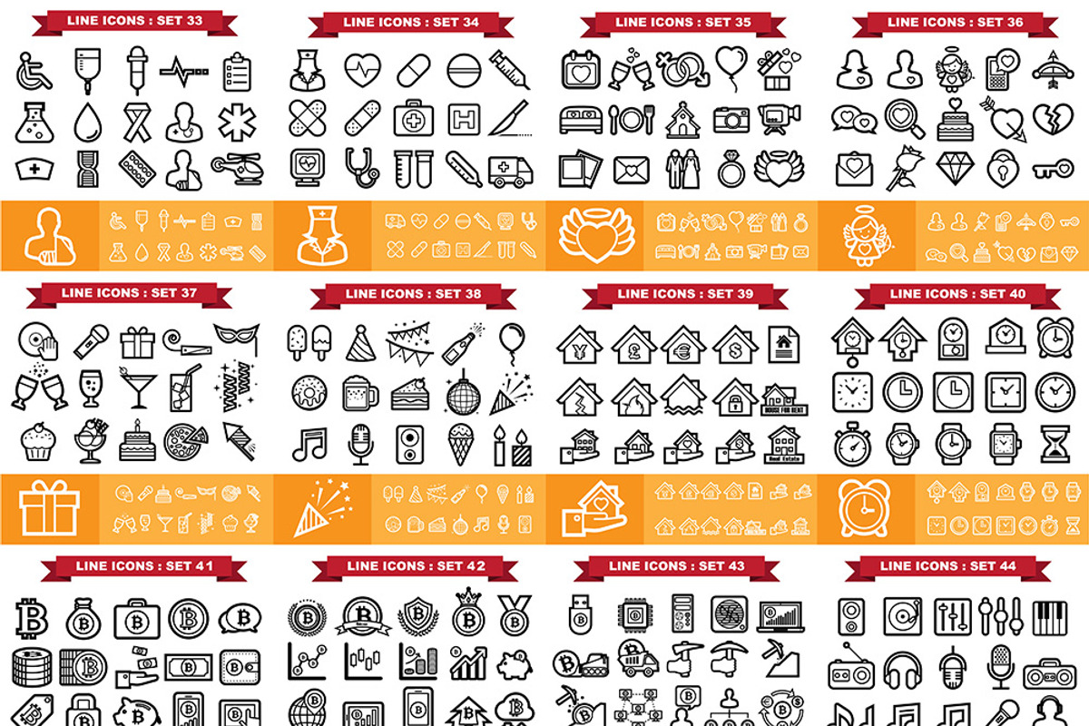 Mega set of 720 icons ( EPS. + PNG.) preview 4