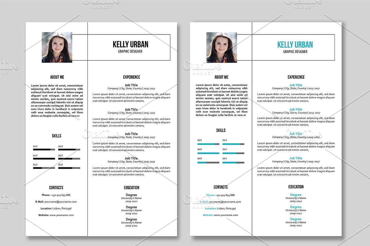 Minimalist Resume / CV - 2 Versions, a Resume Template by Outline Design (Photo 5 of 6)