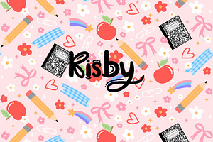 Pastel School Supplies Seamless File, a Pattern Graphic by KisbyArt