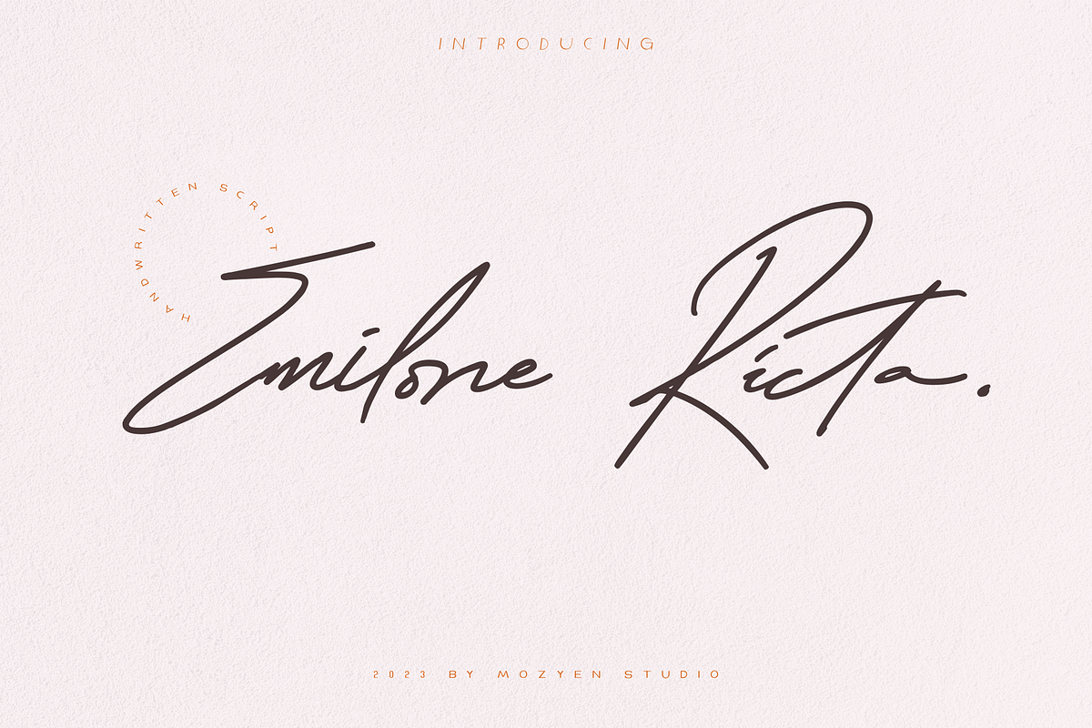 Emilone Ricta | Handwritten, a Handwritten Font by Mozyen Studio (Photo 1 of 10)