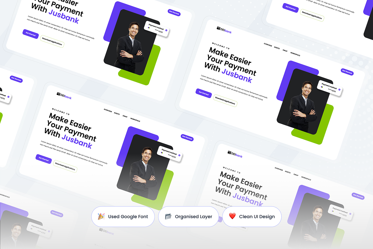 DeiBank - Banking Hero Header, a Templates & Theme by SquidPixey (Photo 2 of 3)