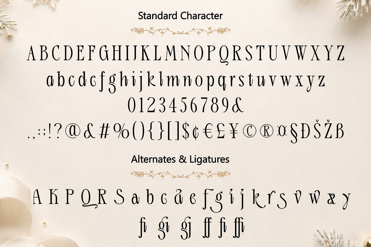 Christmas Font - Morning Wishes, a Serif Font by Mozatype (Photo 8 of 9)