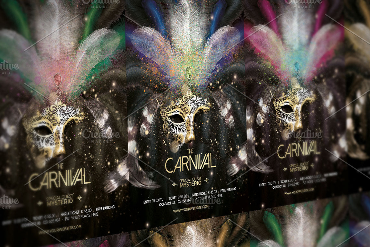 Mardi Gras Masquerade Ball Flyer, a Flyer Template by Ade Concept (Photo 3 of 5)