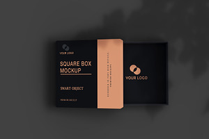 Square Box Mockup Design